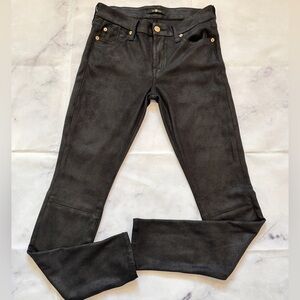 7 For All Mankind Textured Moto Skinny Pant in Black